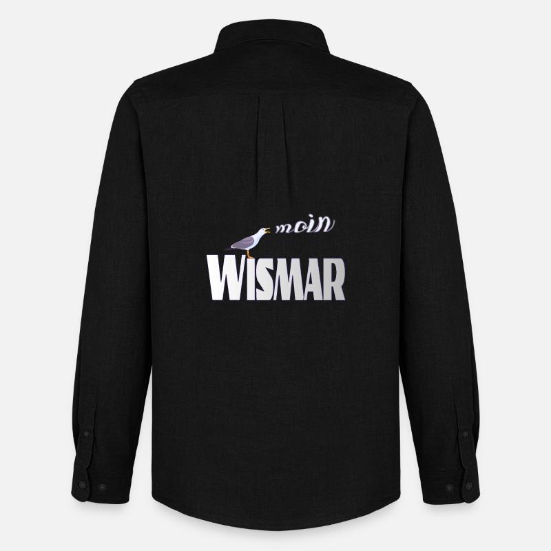 Wismar Möwe & Moin Ostsee - Männer Oxford Hemd von Stanley/Stella - Schwarz