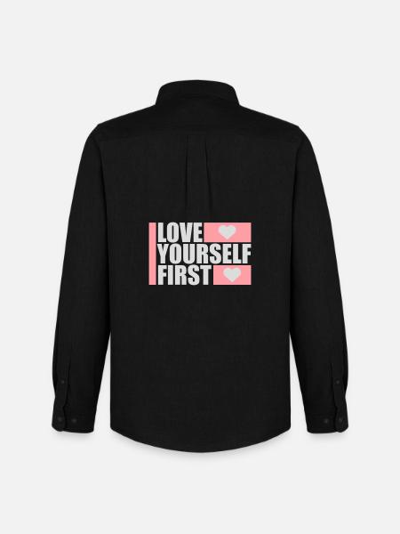Love Yourself First Self-Love Self-Care - Men's Oxford Shirt by Stanley/Stella - black