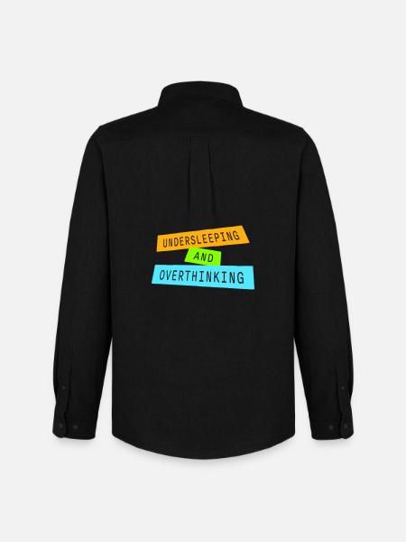 Undersleeping And Overthinking Funny Tired Saying - Men's Oxford Shirt by Stanley/Stella - black