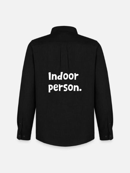 Morsom introvert design - sarkastisk innendørsperson - Stanley/Stella Oxfordskjorte herre - svart