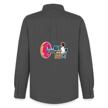 Homme Manip Radio Scanner Irm Donut Radiologie - Chemise Oxford homme Stanley/Stella - charbon - Dos - AI Model Male 185 dark (185cm)