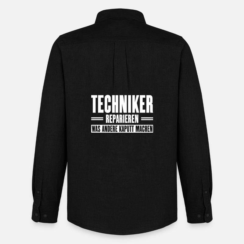 Servicetechniker Support Spruch für Handwerker - Männer Oxford Hemd von Stanley/Stella - Schwarz