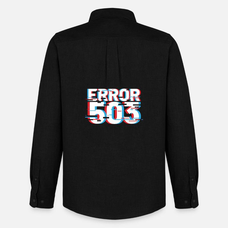 Error 503 Glitch - Men's Oxford Shirt by Stanley/Stella - black
