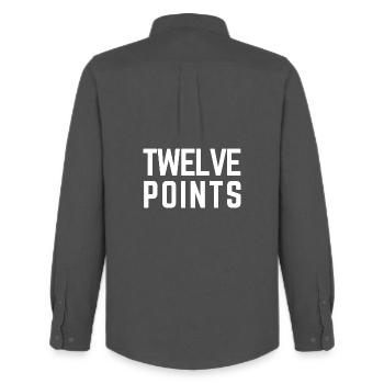 DOUZE POINTS Eurovision Oostenrijk 2026 - Chemise Oxford homme Stanley/Stella - charbon - Dos - AI Model Male 185 dark (185cm)