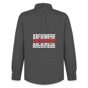 Archimede T-Shirt Geschenk gestapelter Text - Männer Oxford Hemd von Stanley/Stella - Anthrazit - Hinten - AI Model Male 185 dark (185cm)