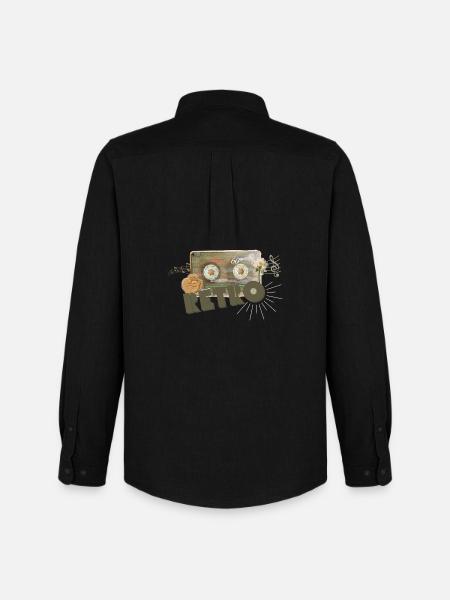 Retro Cassette Collage - Men's Oxford Shirt by Stanley/Stella - black