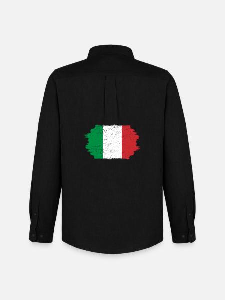 Italian Flag Brush Stroke - Men's Oxford Shirt by Stanley/Stella - black