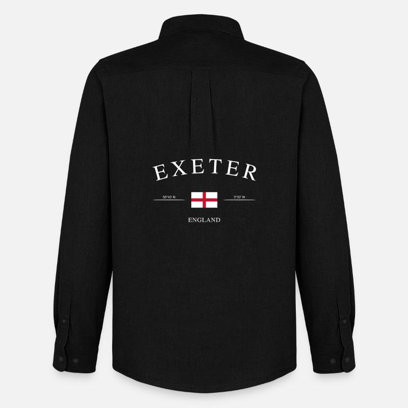 Exeter, Inghilterra – Souvenir e regali per le vacanze - Stanley/Stella Camicia Oxford uomo - nero