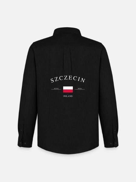 Szczecin Poland – Holiday Souvenir & Gift - Men's Oxford Shirt by Stanley/Stella - black