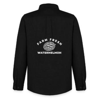Farm Fresh Watermelon - Men's Oxford Shirt by Stanley/Stella - black - Back - AI Model Male 185 dark (185cm)