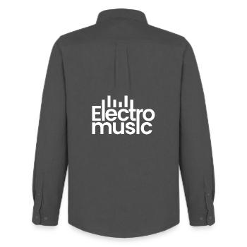 Electro music logo - Men's Oxford Shirt by Stanley/Stella - anthracite - Back - AI Model Male 185 dark (185cm)