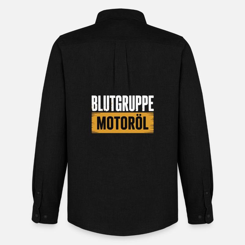 Blutgruppe Motoröl Schrauber Design - Männer Oxford Hemd von Stanley/Stella - Schwarz
