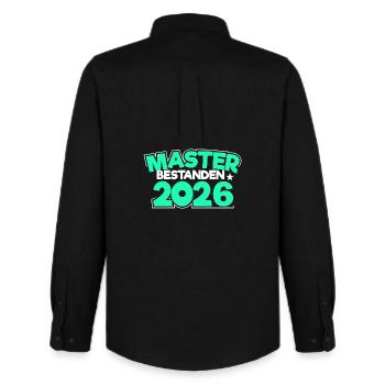 Master 2026 Master Doctorat Diplôme - Chemise Oxford homme Stanley/Stella - noir - Dos - AI Model Male 185 dark (185cm)