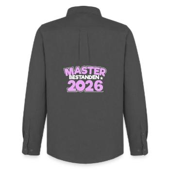 Master 2026 Diplôme - Chemise Oxford homme Stanley/Stella - charbon - Dos - AI Model Male 185 dark (185cm)