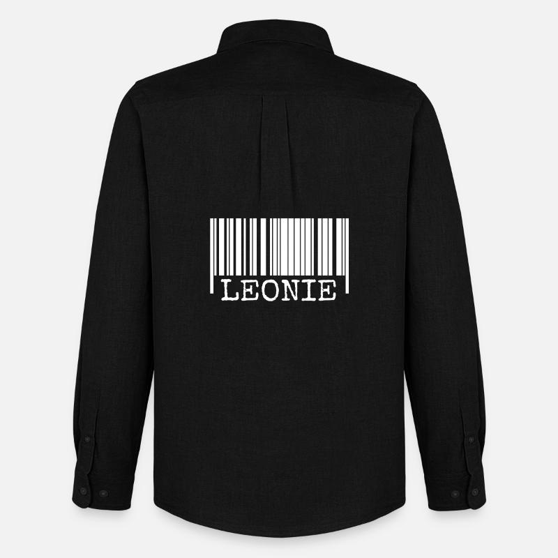 Leonie als Strichcode - Männer Oxford Hemd von Stanley/Stella - Schwarz