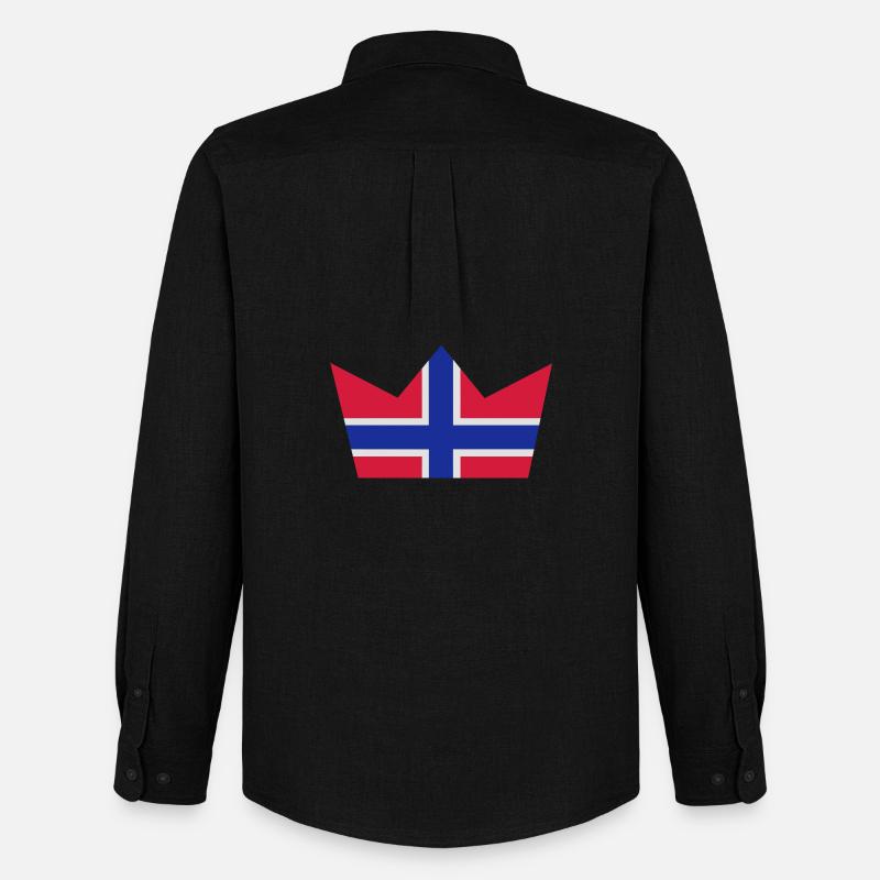 Norwegische Krone - Männer Oxford Hemd von Stanley/Stella - Schwarz