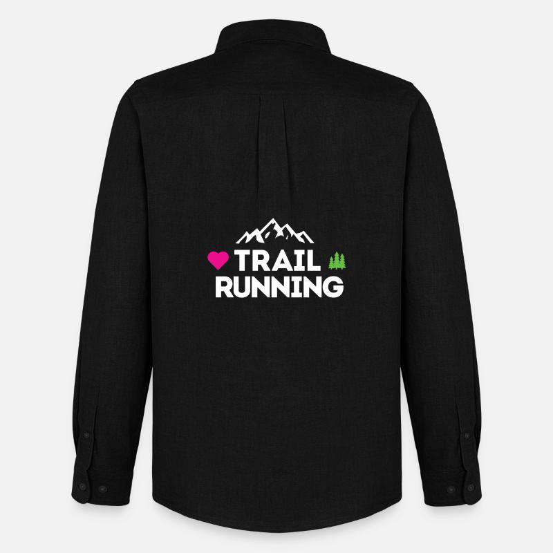 Ich liebe Trailrunning - Männer Oxford Hemd von Stanley/Stella - Schwarz