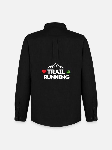 I love Trail Running - Men's Oxford Shirt by Stanley/Stella - black