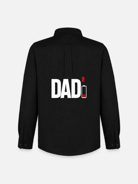 Dad Power Squared Battery Icon - Men's Oxford Shirt by Stanley/Stella - black