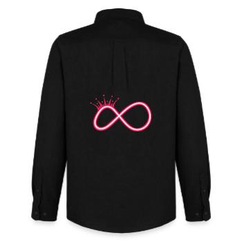 Infinity symbol neon red with crown - Men's Oxford Shirt by Stanley/Stella - black - Back - AI Model Male 185 dark (185cm)