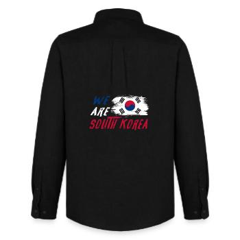 We are South Korea - Men's Oxford Shirt by Stanley/Stella - black - Back - AI Model Male 185 dark (185cm)