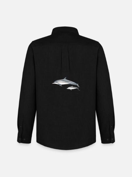 Dolphin acrobat - Long-beaked dolphin - Dauphin - Men's Oxford Shirt by Stanley/Stella - black
