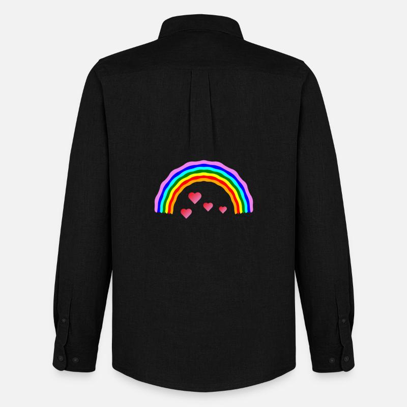 Regenbogenherz Regenbogenherz - Männer Oxford Hemd von Stanley/Stella - Schwarz