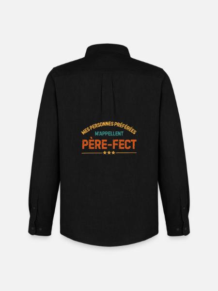 Father-fect Gift Personalized Dad Humor - Men's Oxford Shirt by Stanley/Stella - black