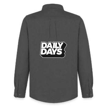 Daily Days Logo Noir Audacieux - Chemise Oxford homme Stanley/Stella - charbon - Dos - AI Model Male 185 dark (185cm)