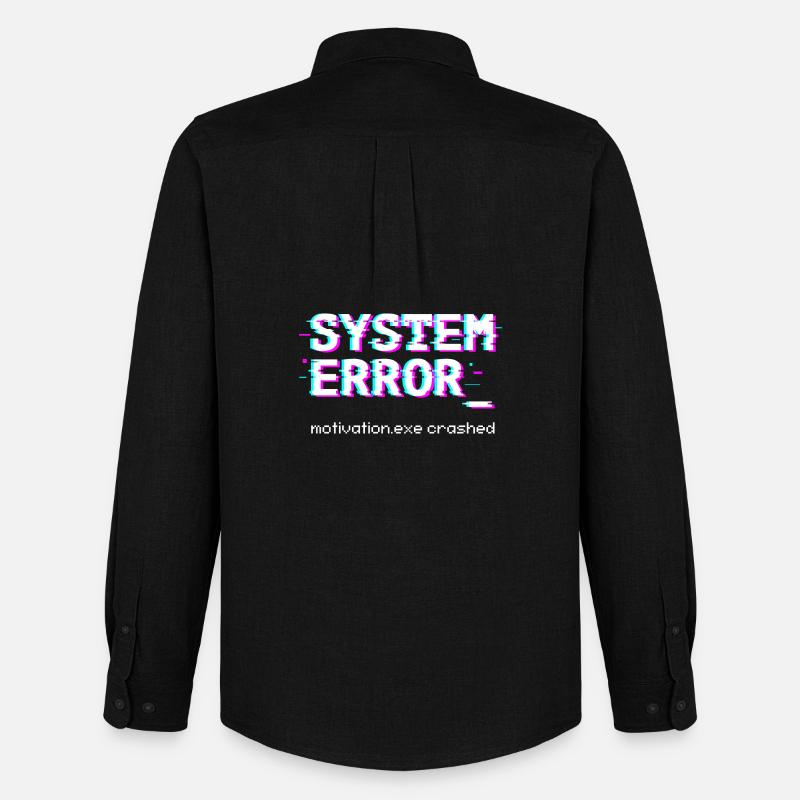 System error Motivation.exe crashed - Men's Oxford Shirt by Stanley/Stella - black
