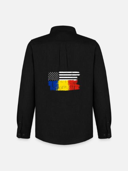 Flag Brush Fusion - Men's Oxford Shirt by Stanley/Stella - black