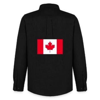 Drapeau du Canada - Chemise Oxford homme Stanley/Stella - noir - Dos - AI Model Male 185 dark (185cm)