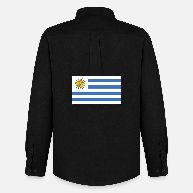 Uruguay Flagge - Männer Oxford Hemd von Stanley/Stella - Schwarz