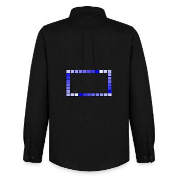 Jeu - Cadre rétro Carrés bleus à plusieurs niveaux - Chemise Oxford homme Stanley/Stella - noir - Dos - AI Model Male 185 dark (185cm)