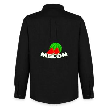MELON - Men's Oxford Shirt by Stanley/Stella - black - Back - AI Model Male 185 dark (185cm)