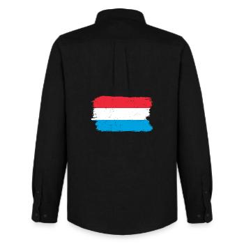 Pinselstrich Holländische Flagge - Männer Oxford Hemd von Stanley/Stella - Schwarz - Hinten - AI Model Male 185 dark (185cm)