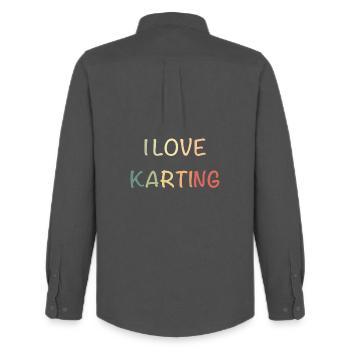 KartingLiebe Pastel Racing - Chemise Oxford homme Stanley/Stella - charbon - Dos - AI Model Male 185 dark (185cm)