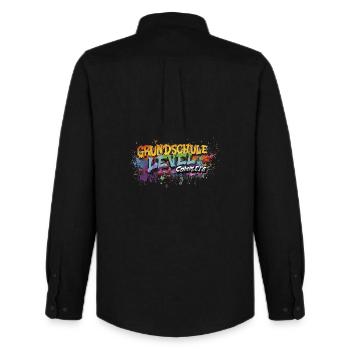 Grundschule Level Complete Graffiti Abschlussshirt - Männer Oxford Hemd von Stanley/Stella - Schwarz - Hinten - AI Model Male 185 dark (185cm)
