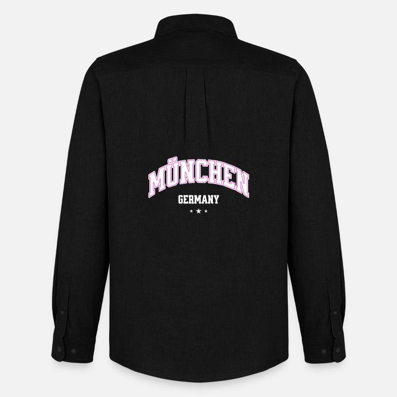 München Neonbogen Flair - Männer Oxford Hemd von Stanley/Stella - Schwarz