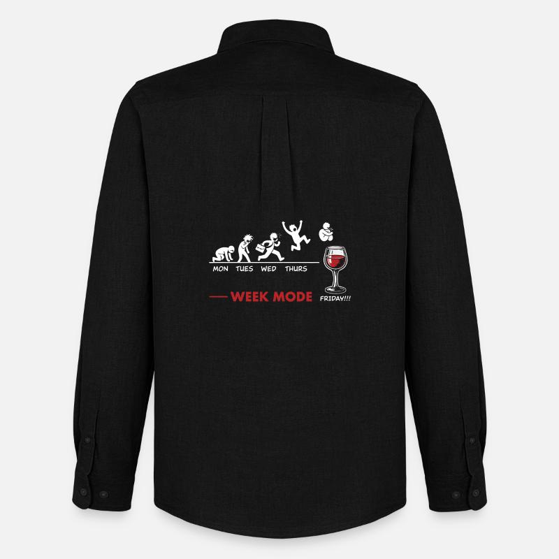Vive le Weekend-end – Humor Vin - Männer Oxford Hemd von Stanley/Stella - Schwarz