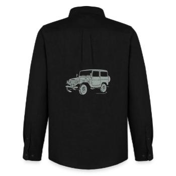 Toyo 4x4 Offroad Buschtaxi T-Shirt - Männer Oxford Hemd von Stanley/Stella - Schwarz - Hinten - AI Model Male 185 dark (185cm)