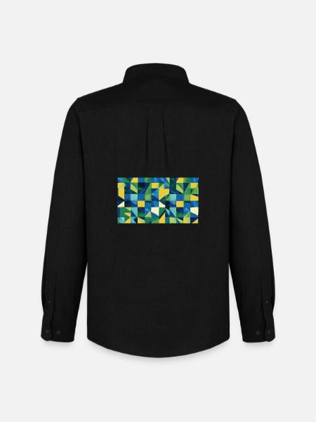 Geometrische Farbexplosion - Männer Oxford Hemd von Stanley/Stella - Schwarz