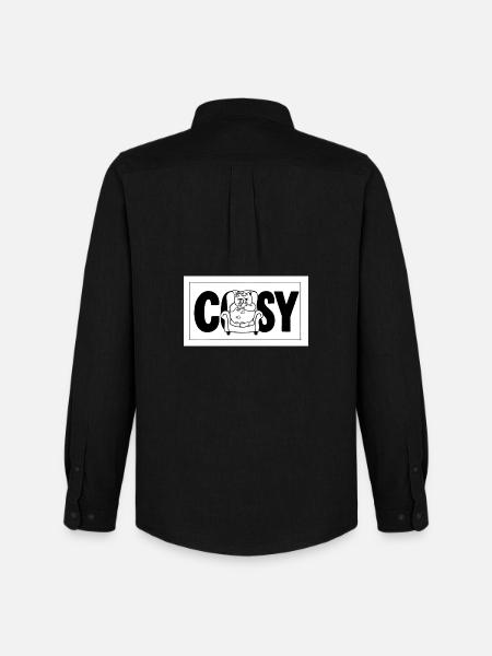 Imprimé fauteuil câlin chat douillet - Chemise Oxford homme Stanley/Stella - noir