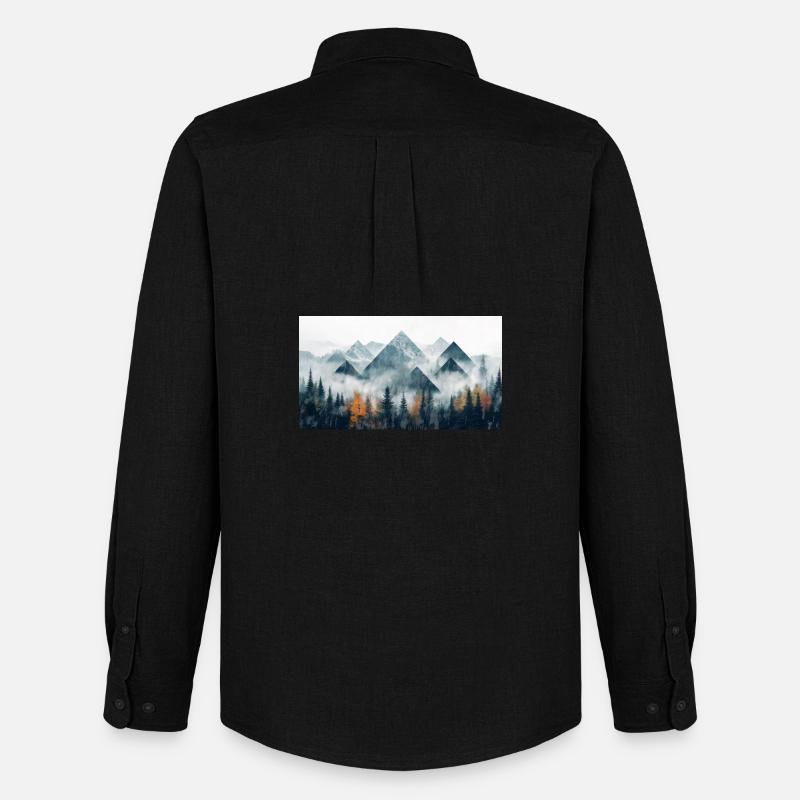 Wald Berge - Männer Oxford Hemd von Stanley/Stella - Schwarz