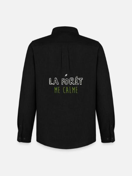 La Forêt M'Apaise - Design Nature - Chemise Oxford homme Stanley/Stella - noir
