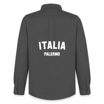 ITALIA PALERMO Italy - Men's Oxford Shirt by Stanley/Stella - anthracite - Back - AI Model Male 185 dark (185cm)