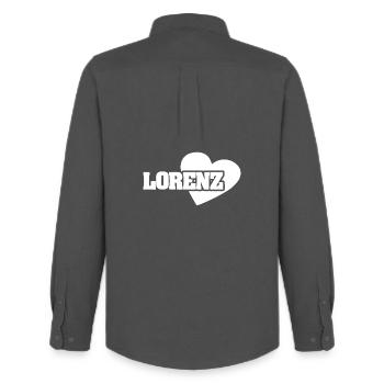 Love Lorenz - Men's Oxford Shirt by Stanley/Stella - anthracite - Back - AI Model Male 185 dark (185cm)