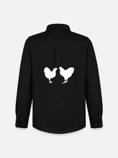 Chicken Fans - Rooster - Rooster - Chicks - Wyandotten - Men's Oxford Shirt by Stanley/Stella - black