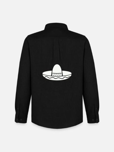 Sombrero Fiesta Pattern on Shirt - Men's Oxford Shirt by Stanley/Stella - black