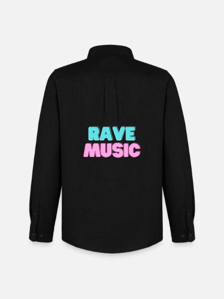 Rave Music Neon 3D - Men's Oxford Shirt by Stanley/Stella - black